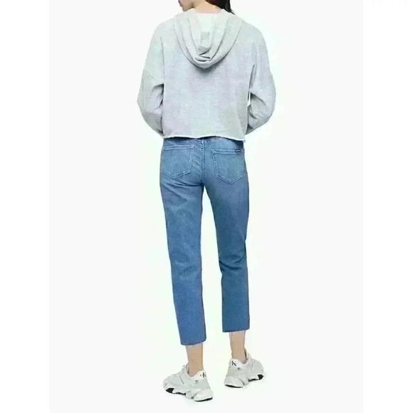 Calvin Klein Women's 12/31 Straight Fit High Rise Blue Jeans NWT $79.50 - Picture 2 of 3
